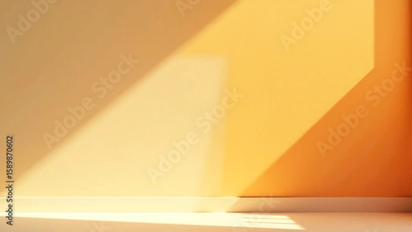 Fototapeta warm sunlight illuminates abstract sunburst pattern vibrant orange hues overlapping soft beige tones creating visually striking