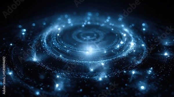 Fototapeta Artificial Intelligence illustration. Abstract technology circles. Data transfer concepts in internet. Graphic concept for your design, no logos, no brands