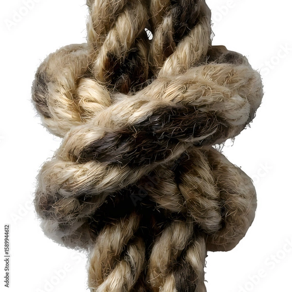 Fototapeta Rope knot tied strong on transparent background