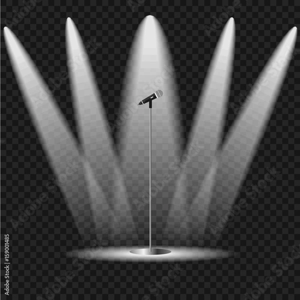 Obraz Illuminated scene with a microphone