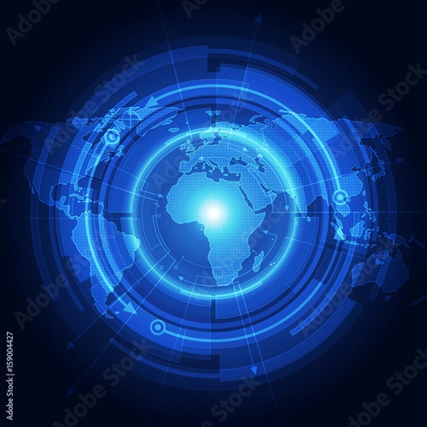 Fototapeta vector digital global technology concept, abstract background