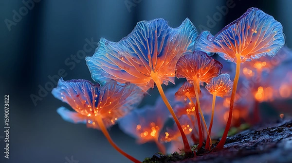 Obraz spring flowers in the forest and mushroom