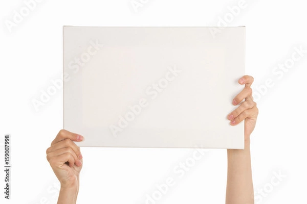 Obraz Kobiece dłonie na białym tle. plakat