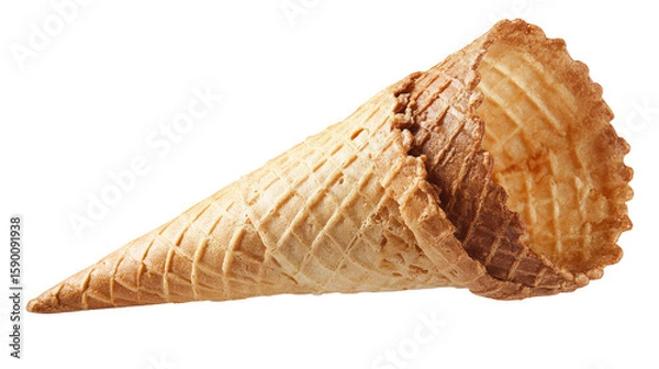 Fototapeta Crisp Waffle Cone Delightful Dessert Container Ready for Sweet Treats and Frozen Delights