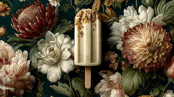Fototapeta Ice: A Flat Lay of Refreshing Frozen Treats