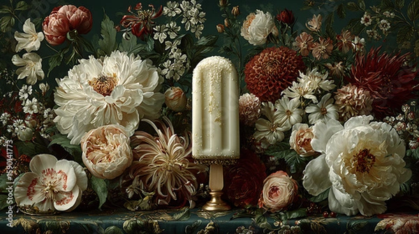 Fototapeta Ice: A Flat Lay of Refreshing Frozen Treats