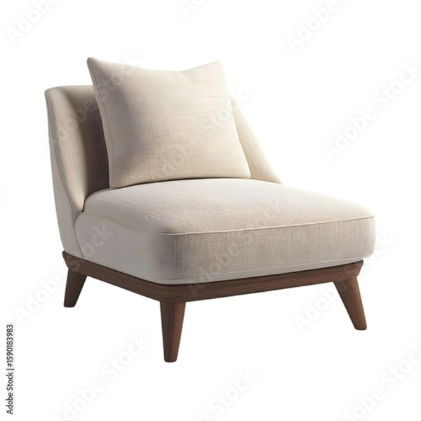 Fototapeta A photorealistic render of a stylish Highback Chair featuring smooth surfaces, modern lines, and a comfortable silhouette, isolated on transparent background