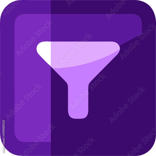 Obraz Purple funnel icon, filter or process symbol

