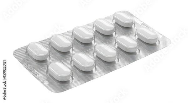 Fototapeta Isolated White Pills in Blister Pack