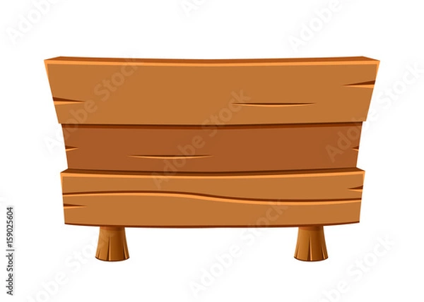 Fototapeta Ilustracja ikona drewniany znak na białym tle, wskaźnik do projektowania