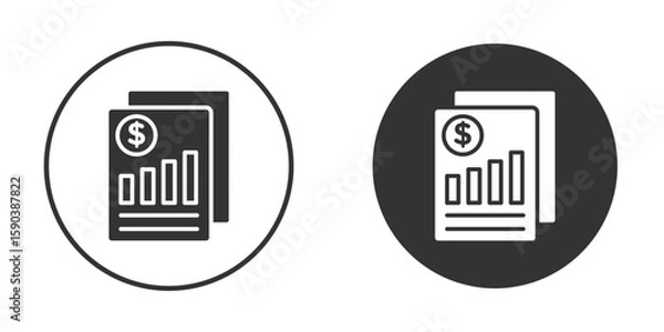 Obraz Income statement icon vector clipart in black colors. suitable for graphic work