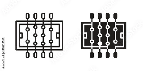 Obraz Foosball icon. vector flat and line symbols. Vector Graphics.