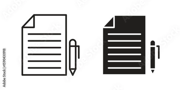 Obraz Contract icon. vector flat and line symbols. Vector Graphics.