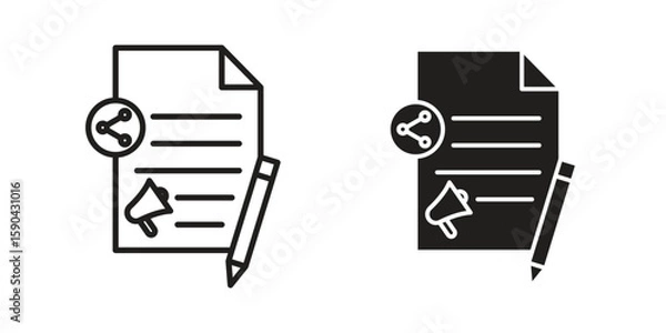 Obraz Content marketing icon. vector flat and line symbols. Vector Graphics.