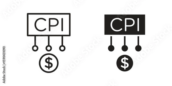 Obraz Consumer prices index icon. vector flat and line symbols. Vector Graphics.