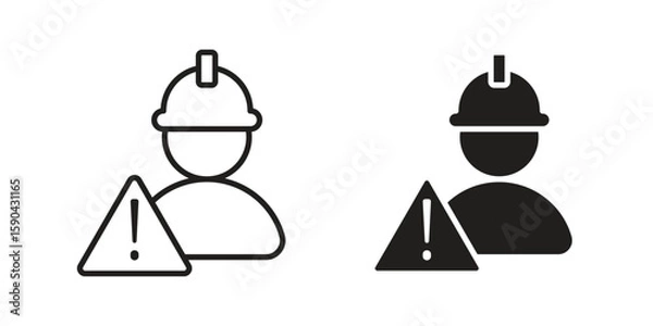 Obraz Construction risk icon. vector flat and line symbols. Vector Graphics.
