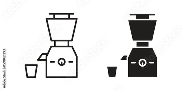 Obraz Cold pressed juicer icon. vector flat and line symbols. Vector Graphics.
