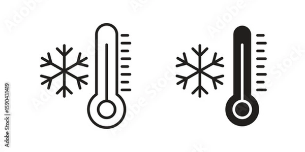 Obraz Cold icon. vector flat and line symbols. Vector Graphics.