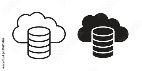 Obraz Cloud server icon. vector flat and line symbols. Vector Graphics.