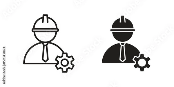 Obraz Civil Engineer icon. vector flat and line symbols. Vector Graphics.