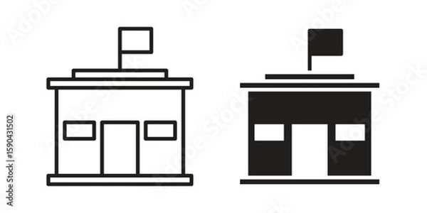 Obraz City hall icon. vector flat and line symbols. Vector Graphics.