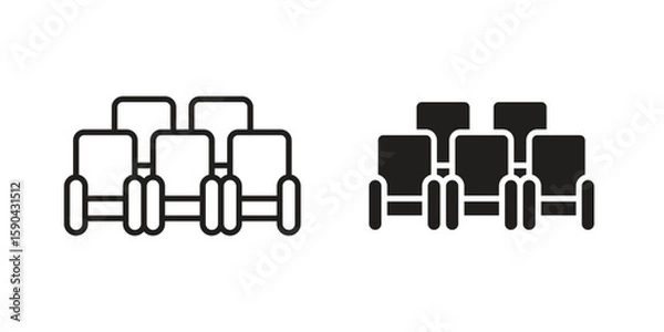 Obraz Cinema seat icon. vector flat and line symbols. Vector Graphics.
