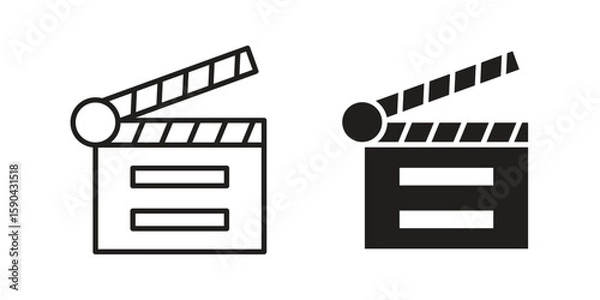 Obraz Cinema flapper icon. vector flat and line symbols. Vector Graphics.
