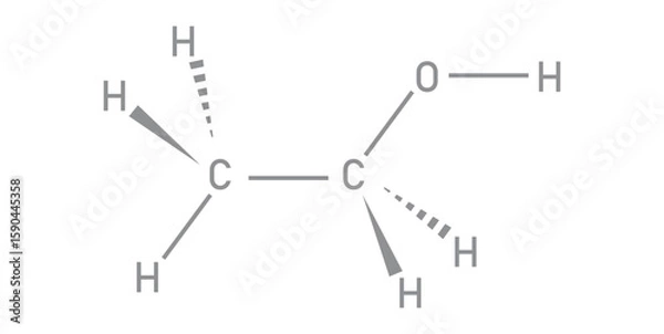 Fototapeta Chemical Structure of Ethanol or Ethyl Alcohol.