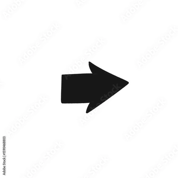 Fototapeta Hand Drawn Bold Right Arrow