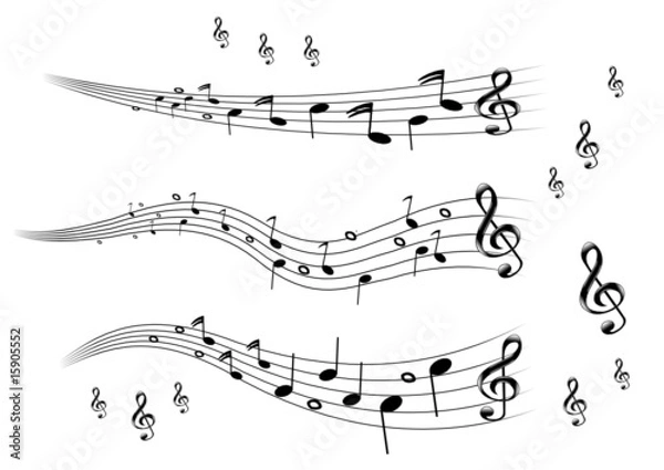 Obraz Noten mit Notenschlüssel