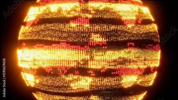 Obraz Digital Binary Earth - Global Network and Virtual Cyber World