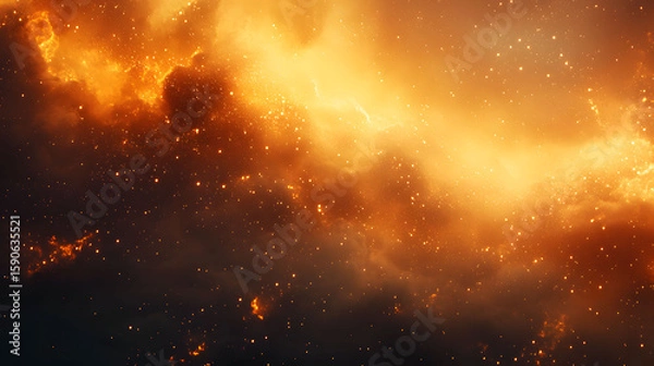 Fototapeta A vibrant cosmic cloud of stars and light creates an abstract nebula in the night sky, perfect for a fantasy astronomy wallpaper