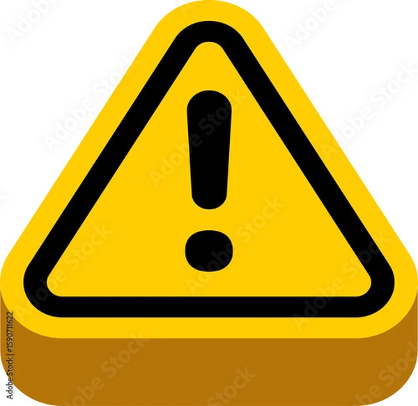 Fototapeta Alert warning icon in 3D flat design