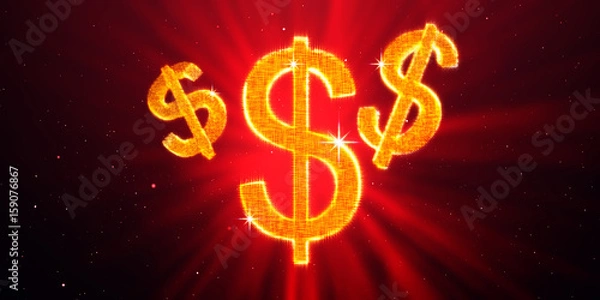 Fototapeta Dollar sign with backlight background