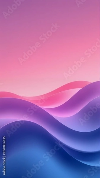 Fototapeta Abstract Waves of Color A Gradient of Blue, Purple, and Pink for Modern Backgrounds and Designs