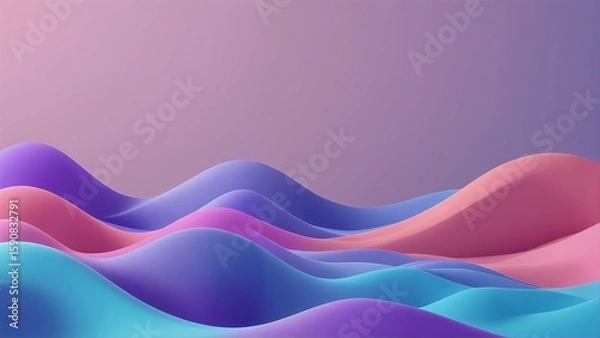 Fototapeta Pastel Waves Abstract Background with Gradient Colors for Modern Designs and Digital Art