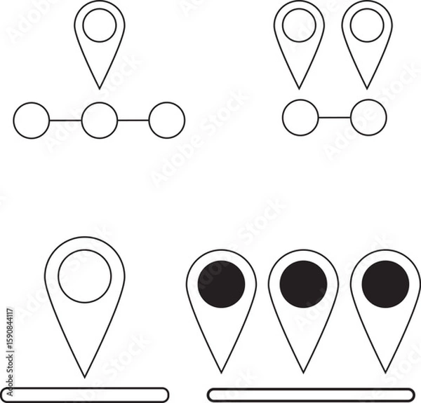 Obraz set of map pointers
