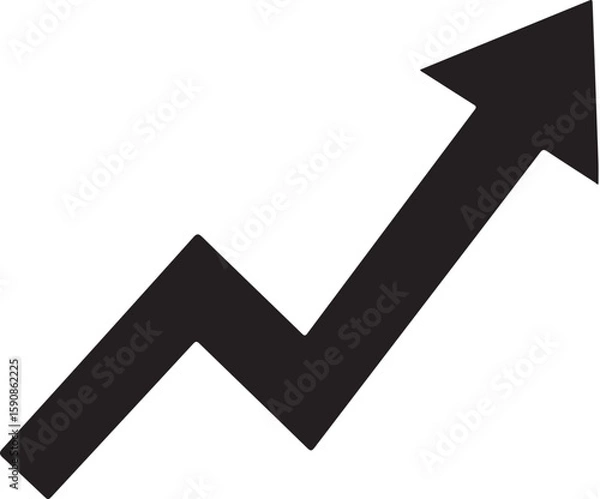 Obraz Upward Trend Arrow Representing Progress, Growth, and Positive Movement in Business, Finance, and Personal Development