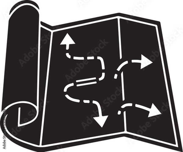 Obraz Navigational Chart Depicting a Voyage of Discovery Guiding Through Complex Path and Journey to New Horizons and Destinations