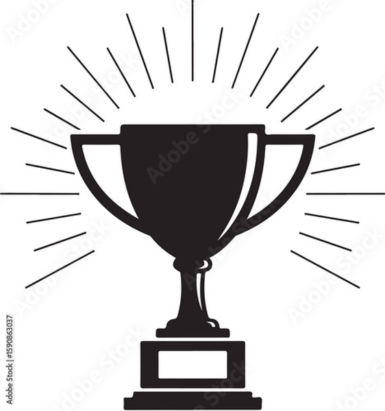 Obraz A radiant trophy symbolizes victory and achievement, representing success, competition, and the pursuit of excellence in various fields.