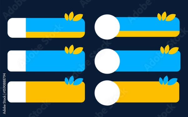 Fototapeta Lower third six colorful abstract rectangular and circular shapes create a vibrant design.