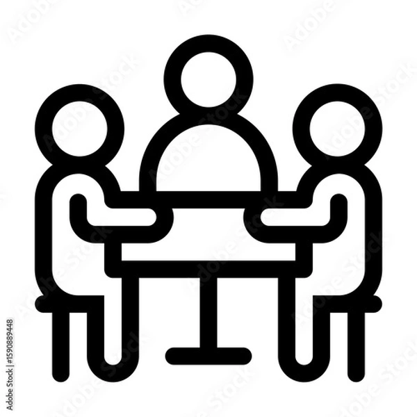 Fototapeta Remote Team Brainstorm Icon, Collaboration Use Case