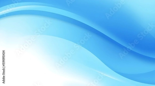 Fototapeta Abstract blue wave background with smooth gradient curves on white, ideal for modern business design, presentations, digital templates, and minimalist web banners