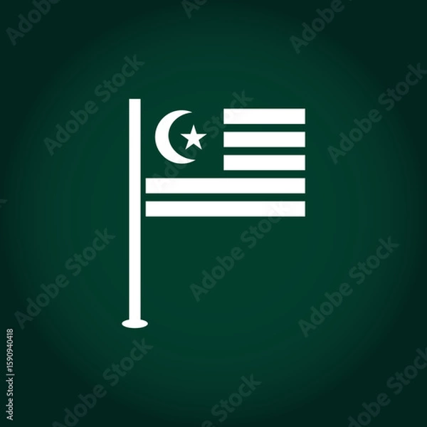 Fototapeta Minimal Abstract Pakistan Flag with Stripes and Crescent-Star