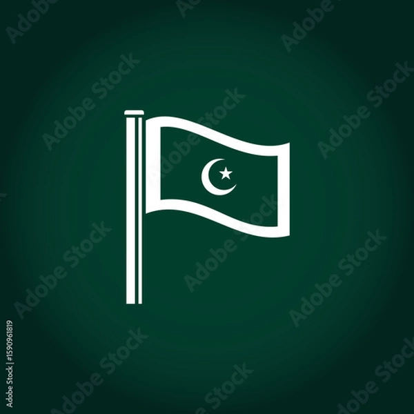 Obraz Modern Vector Pakistan Flag Clean Waving Icon Design 