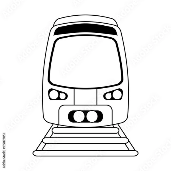 Fototapeta train silhouette illustration icon vector design graphic