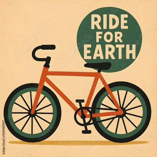 Obraz A bicycle with the message ride for earth, promoting ecofriendly transportation and a sustainable lifestyle for a healthier planet