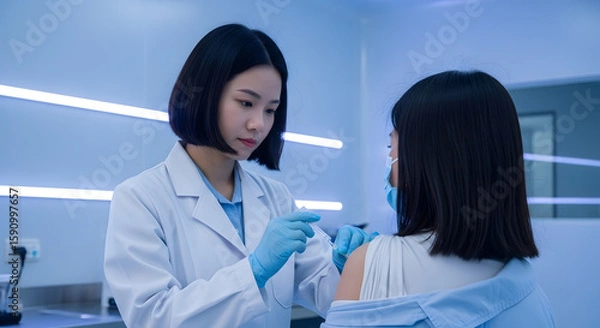 Obraz Vaccination Procedure in Modern Clinic.