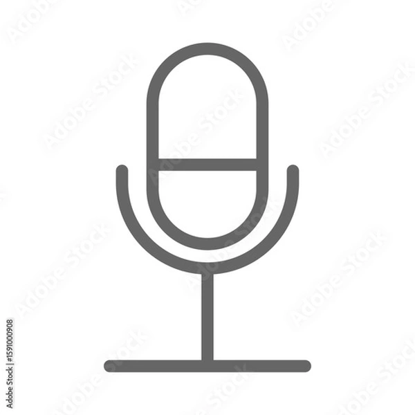 Fototapeta Microphone Outline Icon. Editable Stroke. Can be used for website UI and mobile apps.