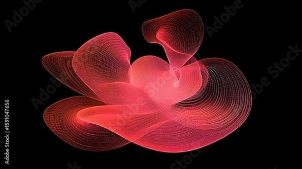 Fototapeta Abstract, fluid, red shapes